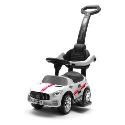 BABY MIX Dětské odrážedlo se zvukem a vodící tyčí RACER bílé