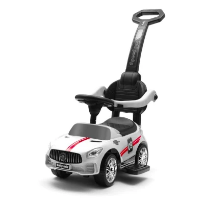 BABY MIX Dětské odrážedlo se zvukem a vodící tyčí RACER bílé