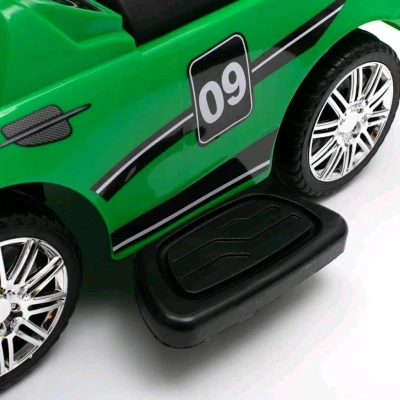 BABY MIX Dětské odrážedlo se zvukem a vodící tyčí RACER červené