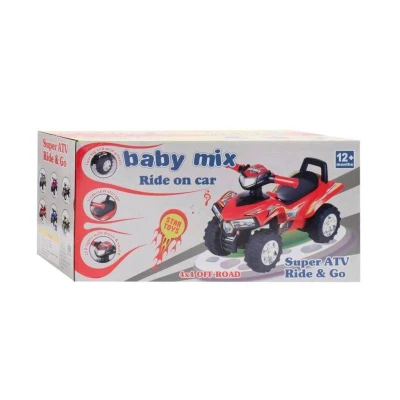 BABY MIX Dětské odrážedlo se zvukem Čtyřkolka růžová