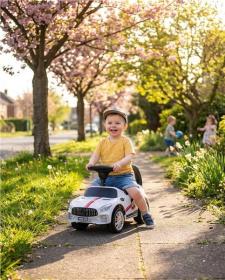 BABY MIX Detské odrážadlo so zvukom RACER biele