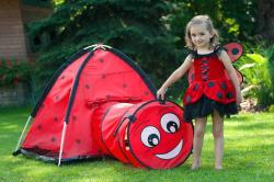 Baby Mix Dětský stan Beruška s tunelem červený