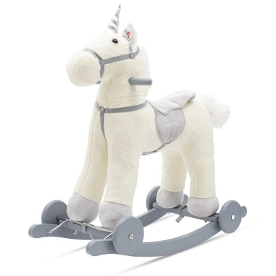 Baby Mix Houpací hračka s melodií a kolečky Unicorn bílá Baby Mix Houpací hračka s melodií a kolečky Unicorn bílá