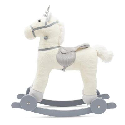 Baby Mix Houpací hračka s melodií a kolečky Unicorn bílá
