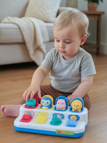 Baby Mix Interaktivní hračka - Vyskakovací okénka se zvířátky Peekaboo