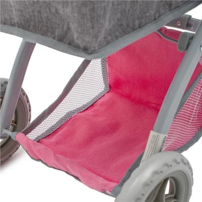 Baby Mix Kočárek pro panenky 2v1 Sophie pink-grey