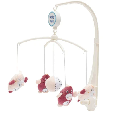 Baby Mix Kolotoč nad postýlku Krtečci růžový Baby Mix Kolotoč nad postýlku Krtečci růžový
