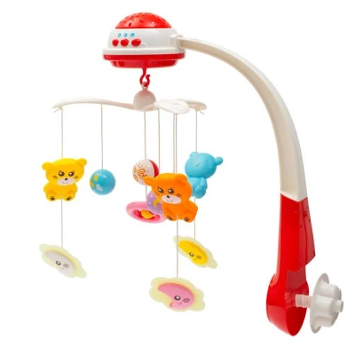 BABY MIX Kolotoč nad postýlku se světelným projektorem červený BABY MIX Kolotoč nad postýlku se světelným projektorem červený