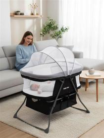 Baby Mix Skládací postýlka kolébka DreamyNest černá