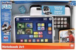 Baby Můj první tablet naučný 2v1 notebook na baterie pro miminko Světlo Zvuk