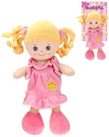 Baby panenka Anežka blondýnka hadrová látková zpívá mluví textilní na baterie CZ Zvuk Baby panenka Anežka blondýnka hadrová látková zpívá mluví textilní na baterie CZ Zvuk