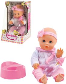 Baby panenka miminko Bambolina Amore set s lahvičkou a nočníkem pije čůrá