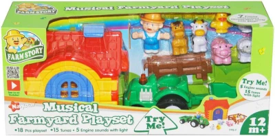 Baby set farmářský domek s traktorem a zvířátky na baterie Světlo Zvuk