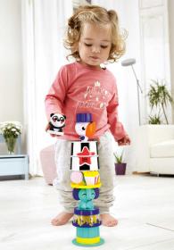 Baby věž skládací kelímky stohovací se zvířátky plast
