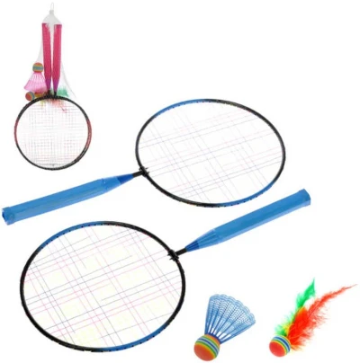 Badminton dětský set 2 rakety 44cm + 2 košíčky 2 barvy v síťce Badminton dětský set 2 rakety 44cm + 2 košíčky 2 barvy v síťce