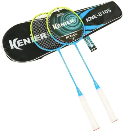 Badmintonová sada dvojbarevné pálky s 5 košíčky v pouzdře 2 barvy