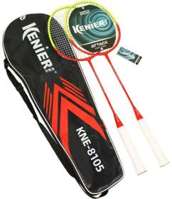 Badmintonová sada dvojbarevné pálky s 5 košíčky v pouzdře 2 barvy