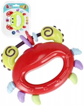 Bam Bam Baby chrastítko a kousátko krab pro miminko na kartě 2 barvy Bam Bam Baby chrastítko a kousátko krab pro miminko na kartě 2 barvy