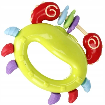 Bam Bam Baby chrastítko a kousátko krab pro miminko na kartě 2 barvy