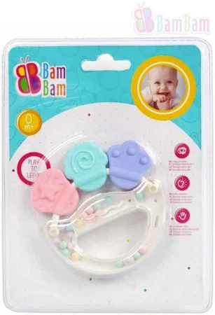 Bam Bam Baby chrastítko ZVONEK kousátko pro miminko Bam Bam Baby chrastítko ZVONEK kousátko pro miminko