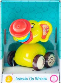 Bam Bam Baby slon 11cm zvířátko na kolečkách pro miminko plast Bam Bam Baby slon 11cm zvířátko na kolečkách pro miminko plast