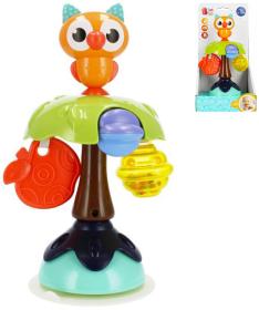 Bam Bam Baby Sova edukační 20cm kolotoč s přísavkou chrasticí pro miminko Bam Bam Baby Sova edukační 20cm kolotoč s přísavkou chrasticí pro miminko