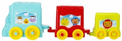 Bam Bam Baby vláček mašinka se 2 vagóny vzdělávací zvířata pro miminko