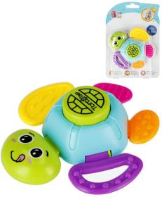 Bam Bam Baby Želva 12cm chrastítko a kousátko pro miminko plast Bam Bam Baby Želva 12cm chrastítko a kousátko pro miminko plast