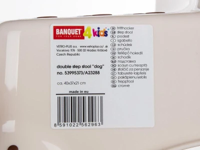 BANQUET 4kids Stolička DOG, dva schůky, 40x37x21cm protiskluzová PH BÉŽ