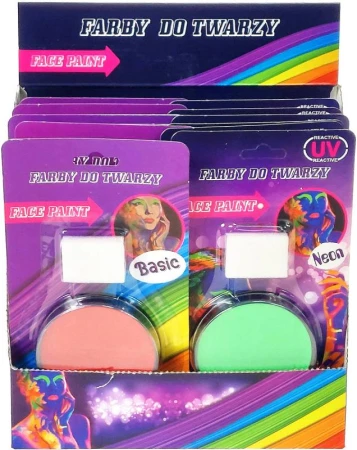 Barvy na obličej párty základní / UV neonové 12 barev