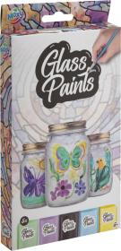 Barvy na sklo 5x 20ml kreativní set se štětcem v krabici