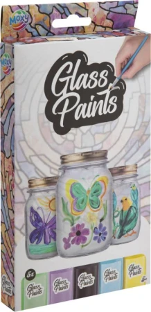 Barvy na sklo 5x 20ml kreativní set se štětcem v krabici Barvy na sklo 5x 20ml kreativní set se štětcem v krabici