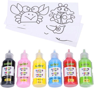 Barvy na sklo set 5x 22ml + černá kontura se šablonami
