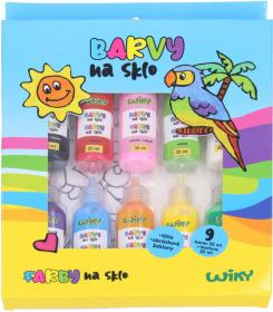 Barvy na sklo set 9x 22ml + černá kontura se šablonami