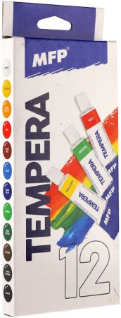 Barvy temperové set 12ks tempery 12ml v krabičce