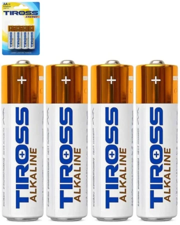 Baterie AA alkalická LR6 1,5V Tiross set 4ks na kartě Baterie AA alkalická LR6 1,5V Tiross set 4ks na kartě