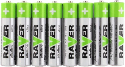 Baterie RAVER LR03/AAA Alkaline Ultra 1,5V set 8ks ve fólii