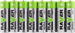 Baterie RAVER LR6/AA Alkaline Ultra 1,5V set 8ks ve fólii