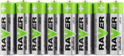 Baterie RAVER LR6/AA Alkaline Ultra 1,5V set 8ks ve fólii