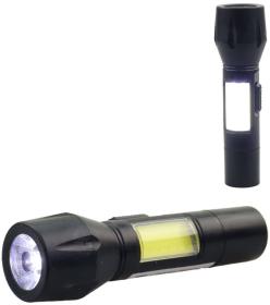 Baterka mini černá pracovní svítilna na dobíjecí baterii USB 2v1 Světlo
