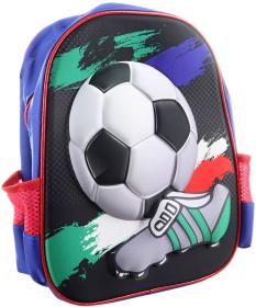 Batoh klučičí 3D motiv fotbal 28x33x8cm na zip