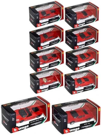 BBURAGO Auto Ferrari Race and Play 1:43 kovový model různé druhy BBURAGO Auto Ferrari Race and Play 1:43 kovový model různé druhy