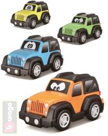 BBurago Baby autíčko Jeep plastové s očima 9cm různé druhy BBurago Baby autíčko Jeep plastové s očima 9cm různé druhy