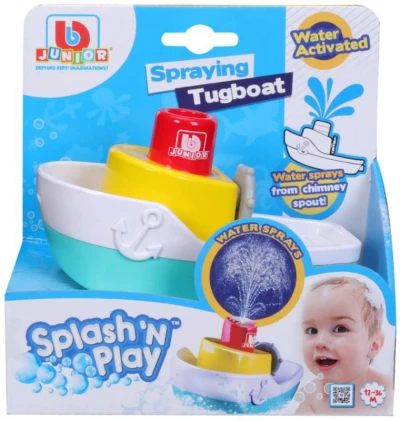 BBurago Junior baby člun s vodotryskem do vody do vany na baterie