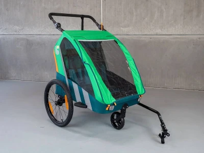 BELLELLI Trailblazer dětský vozík přívěs za kolo kočárek 2v1 zelený