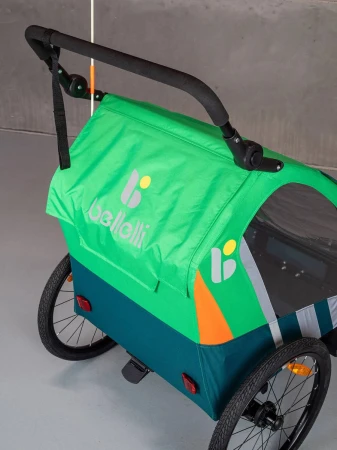 BELLELLI Trailblazer dětský vozík přívěs za kolo kočárek 2v1 zelený