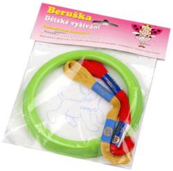 Beruška vyšívání v rámečku zvířátka na pověšení set předloha + 2 příze různé druhy