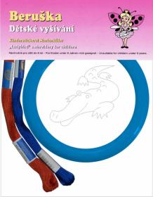 Beruška vyšívání v rámečku zvířátka na pověšení set předloha + 2 příze různé druhy