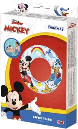 Bestway Kruh nafukovací Mickey Mouse 56cm plavací kolo do vody 91004