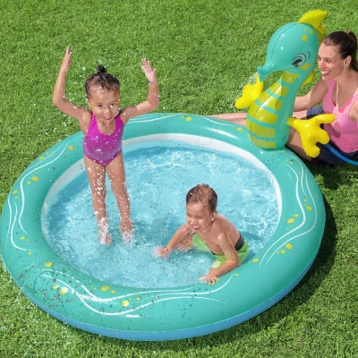 Bestway Nafukovací bazének 53114 SEAHORSE SPRINKLER 188 x 160 x 86 cm